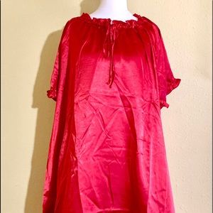 Amoureuse Red Satin Nightgown NEW 2X